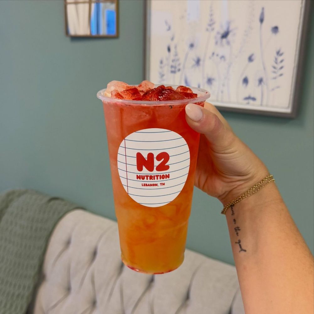 A peach and berry layered tea