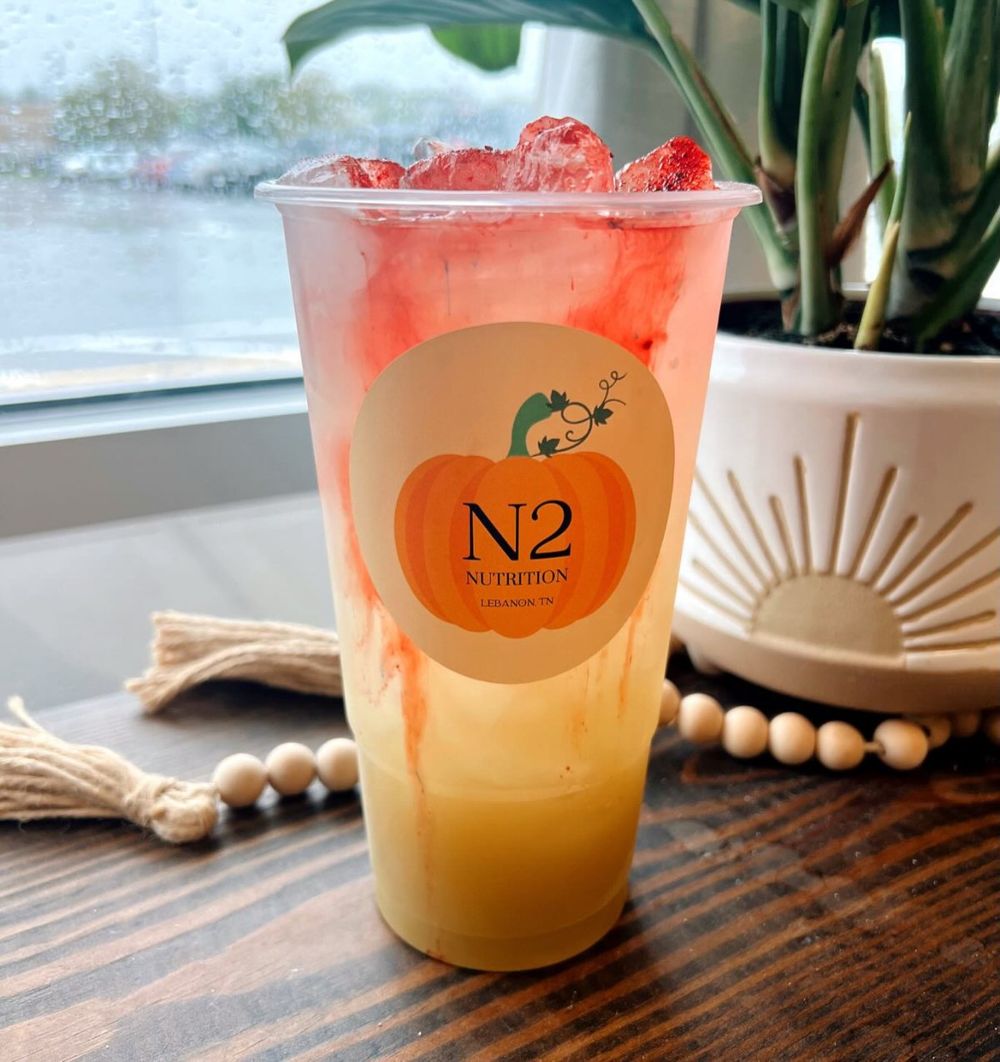 A strawberry and pineapple N2 tea