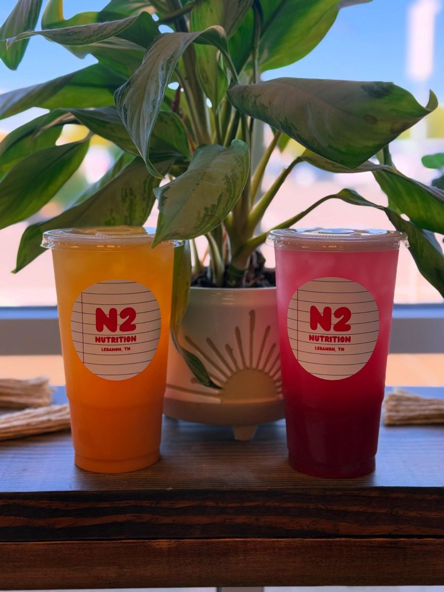 Two N2 teas on the window ledge